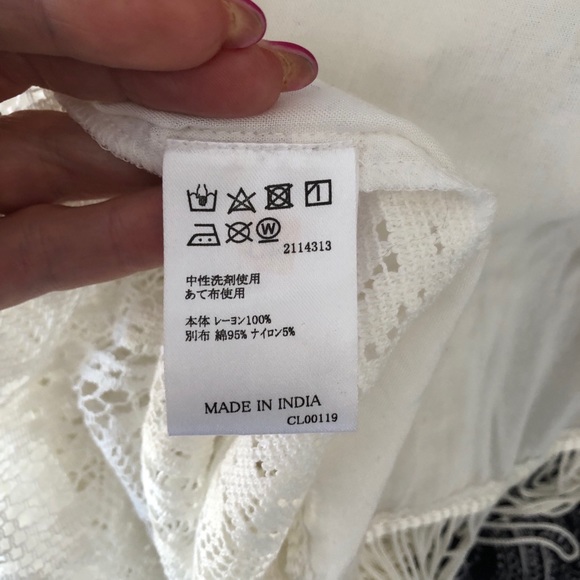 Kahiko Roots of Hawaii cream lace cover up with fringe size L - Picture 5 of 6